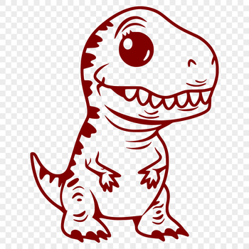 A prehistoric baby dinosaur standing on its hind legs, depicted in simple vector art style.