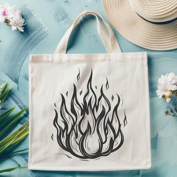 Vector illustration of flames with intricate design details, suitable for digital cutting and crafting projects.