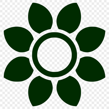 A simple illustration of a sunflower plant with large petals and a prominent stem.