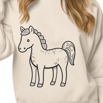 An illustration of a horse's full body in vector format.