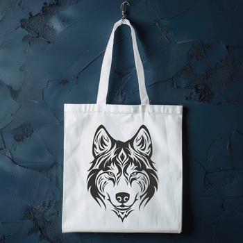 A stylized illustration of a Siberian Husky's head, suitable for use in digital design projects.