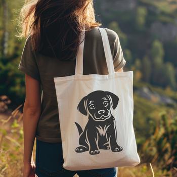 Vector artwork of a Labrador Retriever in a sitting position.