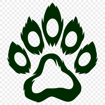 Vector illustration of animal paw prints in various shapes and sizes.