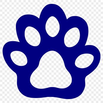 Close-up illustration of an animal's paw print with detailed texture and pattern.