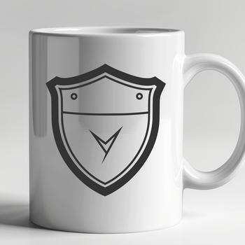 A graphic illustration of a shield with a classic design, suitable for various uses including crafting and design projects.