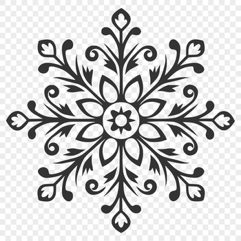 A detailed ornate snowflake design suitable for various digital applications.