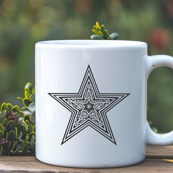 A single-pointed star symbol used in various designs and crafts.