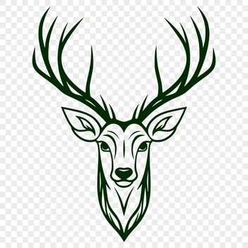 A detailed vector illustration of a deer's head.