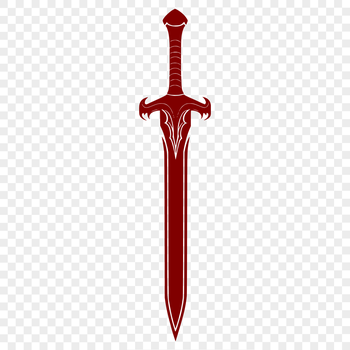 A detailed illustration of a medieval-style sword.