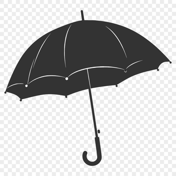 An open umbrella with a sturdy handle and colorful canopy, ideal for rainy days.