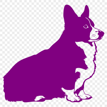 An SVG vector design of a Welsh Corgi in a seated position.