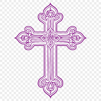 A detailed ornate cross with intricate details, suitable for vector art design.