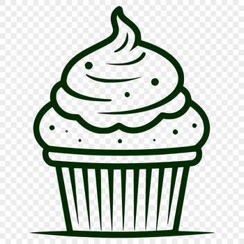 A vector illustration of a dessert featuring a layered cake with creamy topping.