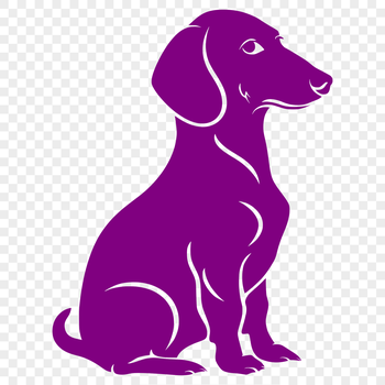 A full-body illustration of a dachshund sitting, suitable for use as clip art in various digital design applications.