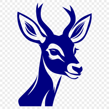 A white-tailed deer's head is depicted in this vector design.