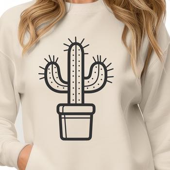 A vector illustration of a desert-dwelling cactus, ideal for use in digital designs, crafting, and commercial applications.