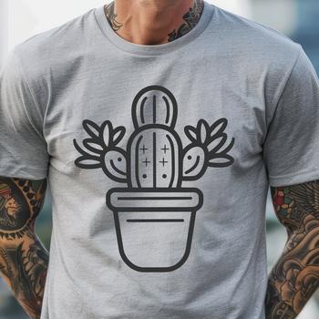 An illustration of a prickly cactus in a stylized vector format.