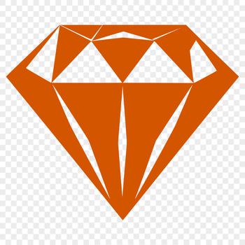 A stylized representation of a diamond in a single color, created as a scalable vector graphic (SVG) design.
