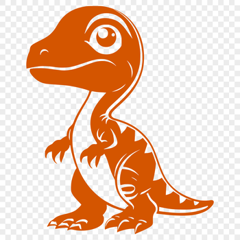 A detailed illustration of a baby Tyrannosaurus Rex, depicted in a prehistoric setting.