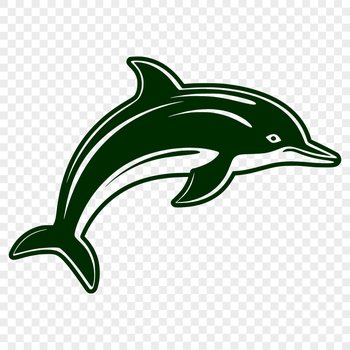 An illustration of a dolphin in full body view, suitable for vector design and clip art.