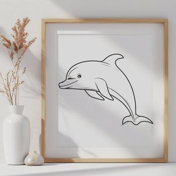 A detailed illustration of a dolphin's full body, suitable for digital design.