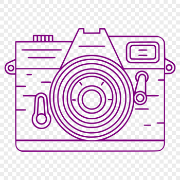 Camera icon made from simple vector shapes suitable for digital design and cutting machines.