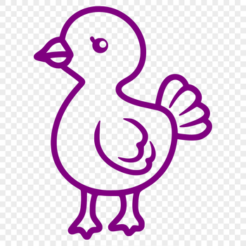 A simple line drawing of a full-body turkey, suitable for farm or holiday decorations.
