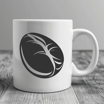Vector illustration of a single coffee bean in a stylized format.