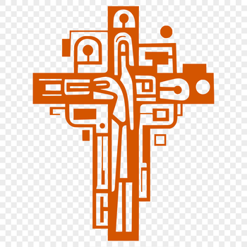 A simple Christian symbol featuring a vertical beam intersecting a horizontal one, commonly used in religious contexts.