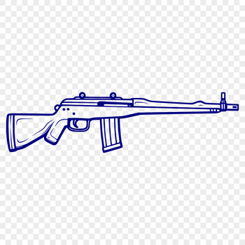 Vector illustration of a rifle, suitable for graphic design projects.