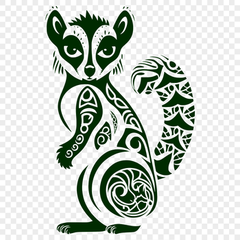 A full-body illustration of a lemur in profile, suitable for vector design and cutting machine use.