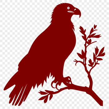 A majestic eagle perched on a branch, depicted in vector format.