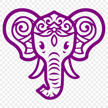 A detailed illustration of a large elephant's head, suitable for vector art designs.