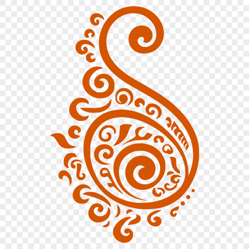 A stylized ornate paisley shape with intricate details, suitable for vector art designs.