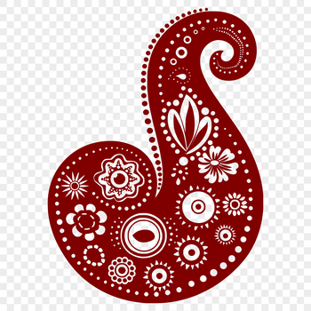 A detailed, ornate illustration of a paisley shape, suitable for vector design and cutting machine applications.