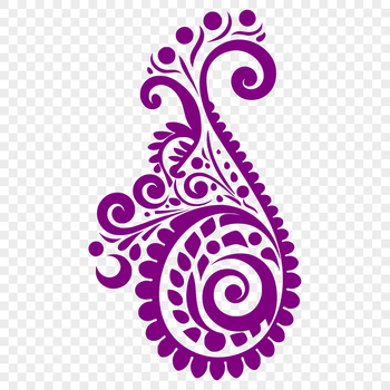 Ornate paisley shape with intricate details for vector design and clip art applications.