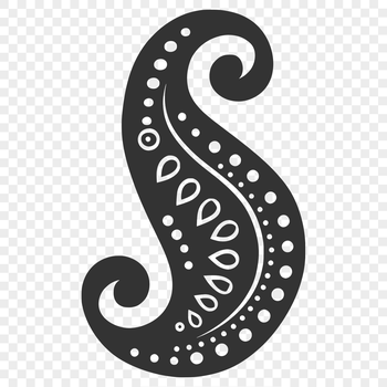 Intricate, curved design featuring a classic paisley motif, ideal for cutting machine projects.