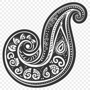 A stylized, ornate paisley shape, suitable for vector designs.