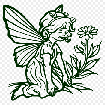 A detailed illustration of a mythical fairy from a fairy tale, rendered in vector format for versatility and customization.