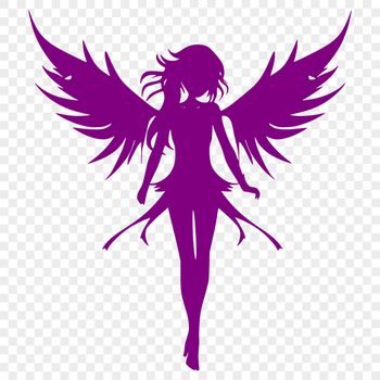 Mythical fairy silhouette in full-body pose