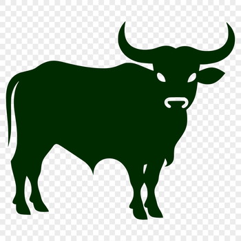 A full-body illustration of a cow in a farm setting, suitable for vector art designs.