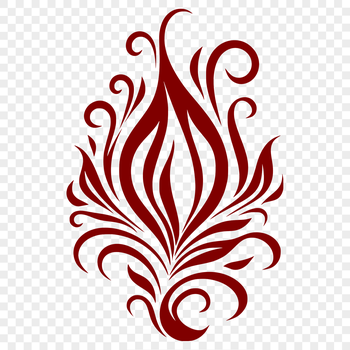 A detailed, ornate design of fire flames in a vector shape.