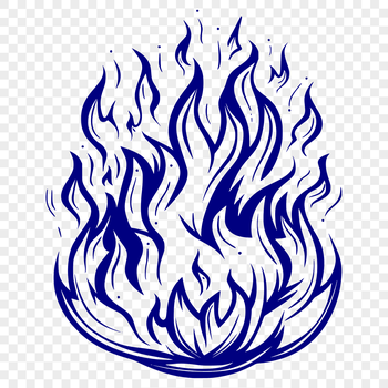 Vector illustration of a burning flame, suitable for digital design projects.