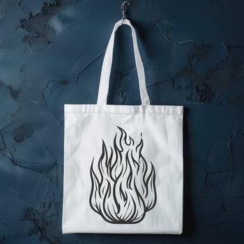 A digital representation of a flame shape as a scalable SVG design.