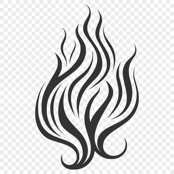 A stylized illustration of a pair of flames in vector format.