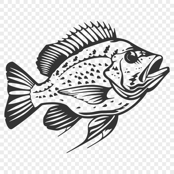 Illustration of a Crappie fish in full body view.