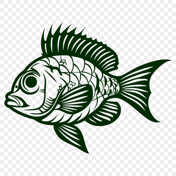 An accurate depiction of a crappie from head to tail, created as a scalable vector graphic.