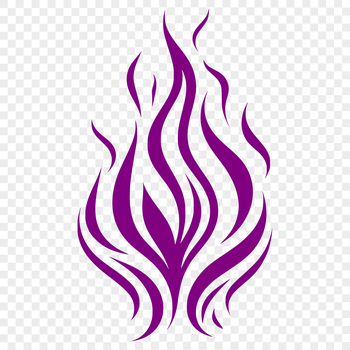 Vector illustration of a stylized flame with bold lines and shapes.