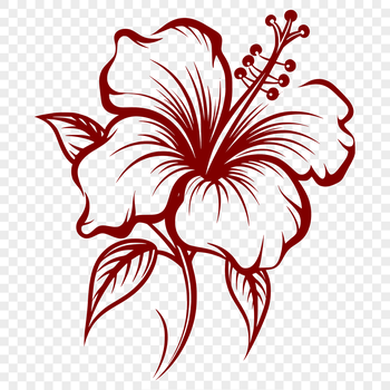A colorful hibiscus flower with large showy blooms and long stems.