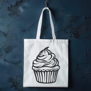 A sweet, multi-layered cupcake design for crafting and DIY projects.